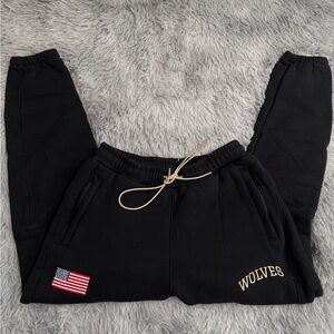 Darc Sport Black Joggers with Gold and Flag Detail